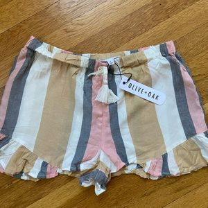 Striped Tassel Shorts